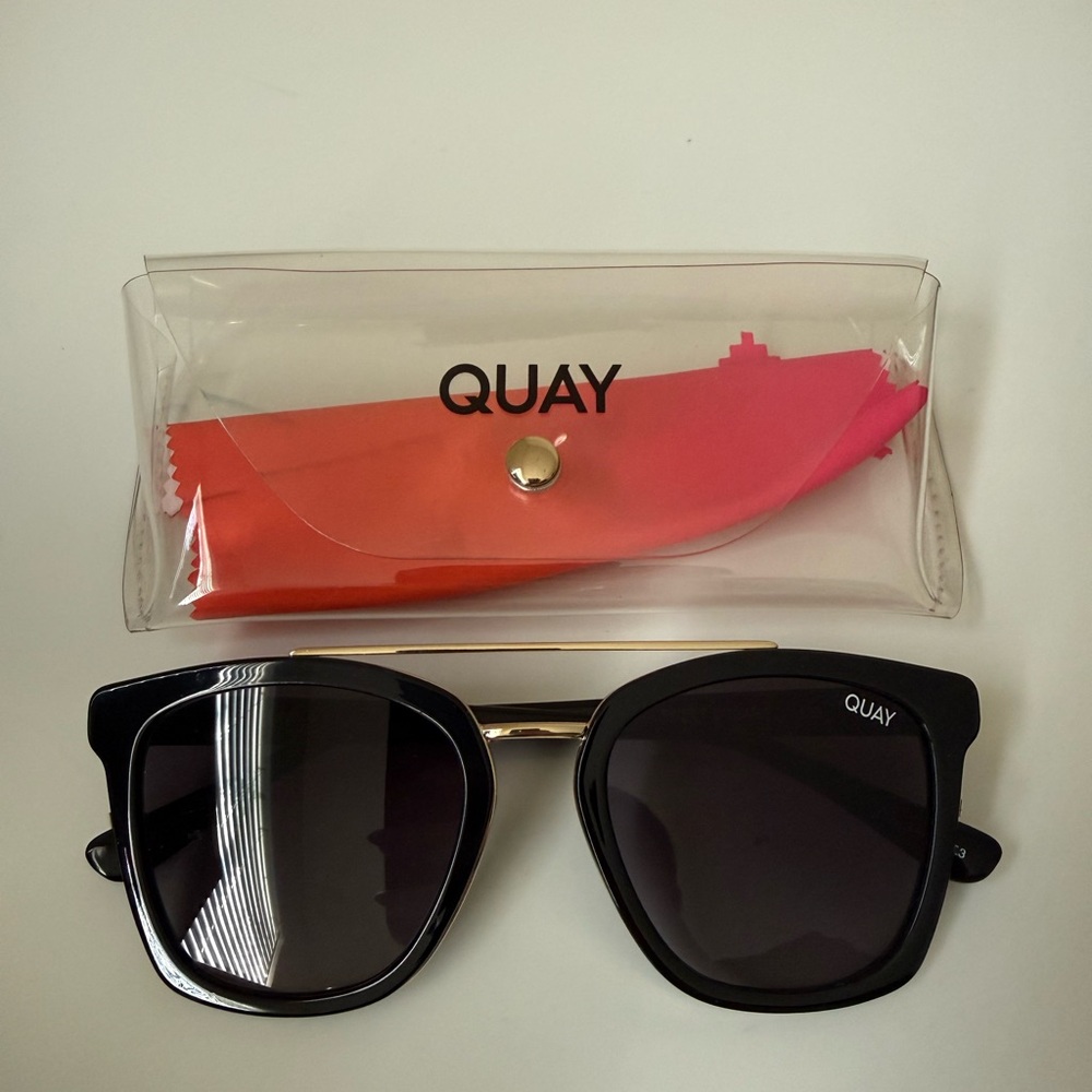 Quay Australia Black Sunglasses with Gold Accent